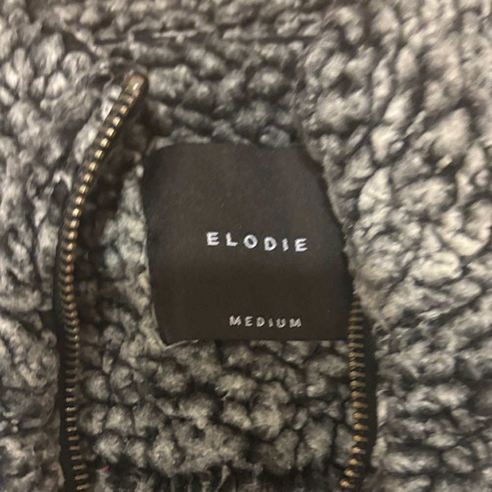 Elodie Charcoal Textured Zip Pullover - Picture 2 of 4